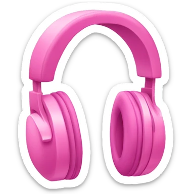 Pink headphones  sticker