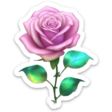 Holographic rose  sticker