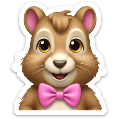 Squirrel with a pink bow sticker
