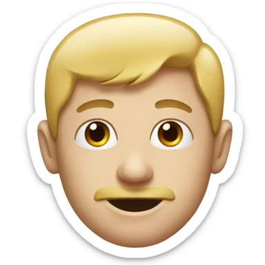 Make a picture of a man that has milk on his face sticker