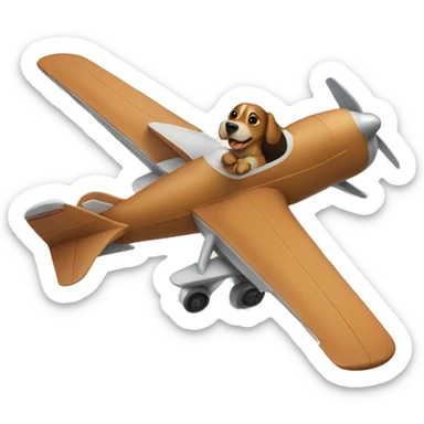 Dog flying plane sticker