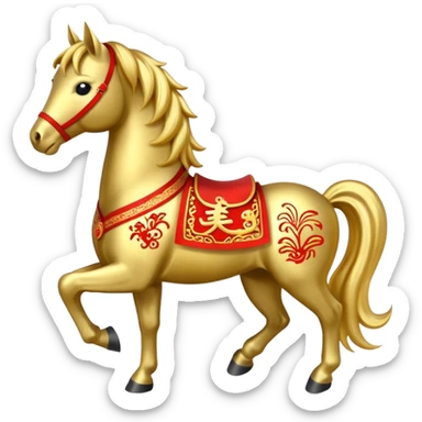 Chinese new year 马，加新年字眼 2026 新年快乐 sticker
