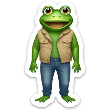 Frog wearing pants sticker