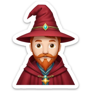 red haired wizard with mustache sticker