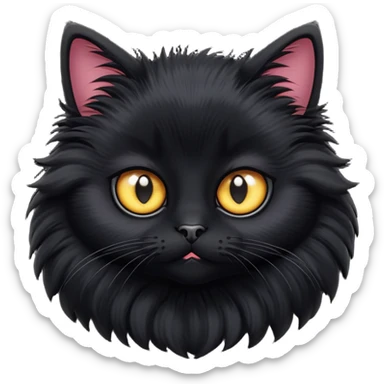 Black cat cute sticker