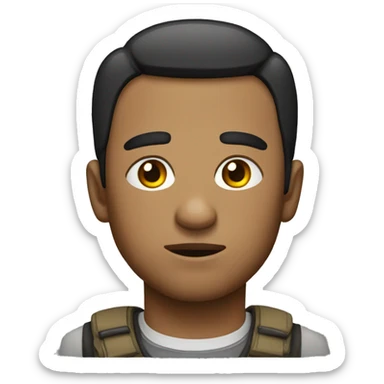 Thousand-yard stare sticker