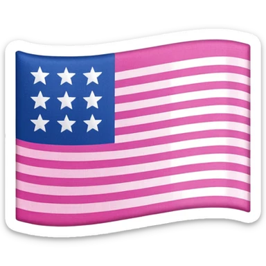 Drapeau Americain rose 100% sauf les etoile et les Bandes le bleu remplacer par du rose sticker