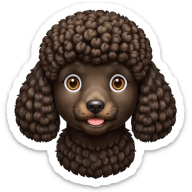 black poodle with brown fur around the mouth sticker