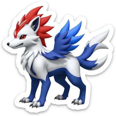 Koraidon-Garurumon-Lycanroc(midnight form)-Lugia-fusion  sticker