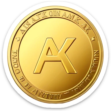 afk text in the gold coin 3d sticker