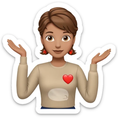 happy teacher standing up brown hair updo, CPR long sleeve top sticker