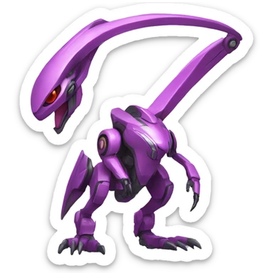 a Genesect-Raptor-Fakémon—hybrid with a futuristic visor-helmet full body sticker