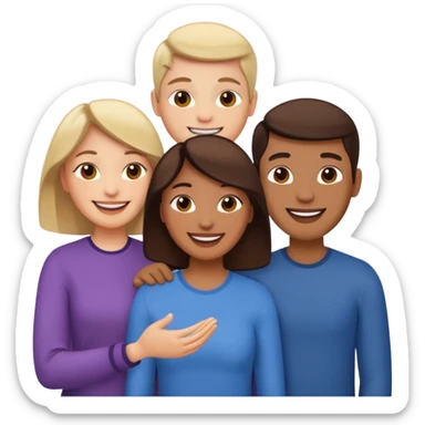 3 personas unidas clientes sticker