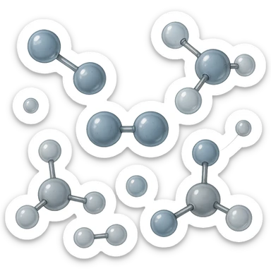 molecole chimiche fluttuano in aria sticker