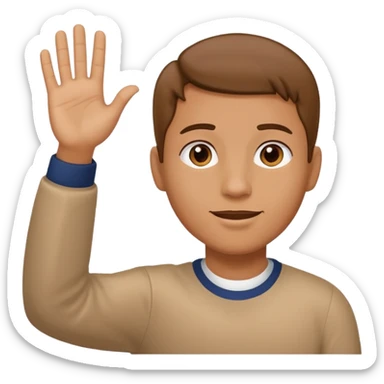 Make a person with his two hands out in front of the person and is waving them up and down in opposite directions. Make sure the person holds one hand up and one down with air effects sticker