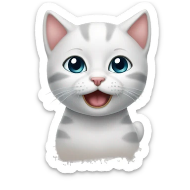 A kitten covering its mouth sticker