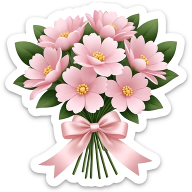 pale pink flower bouquet  sticker