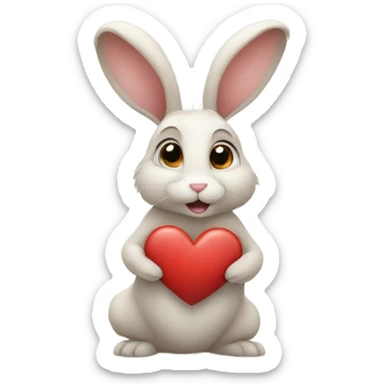 bunny making a hear  sticker