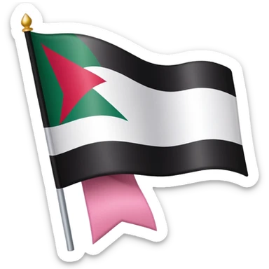 PALESTINE FLAG WITH PINK RIBBON  sticker