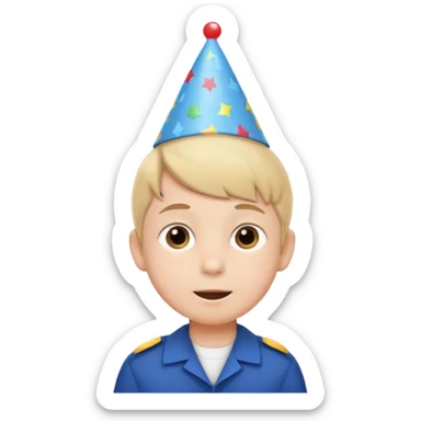 a little boy with birthday hat, wearing uniform student















 sticker