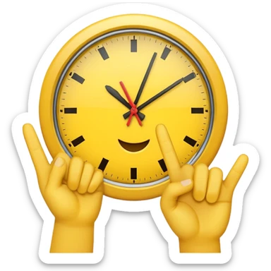 I want a clock it emoji with the fingers like the latest trend with two fingers sticker