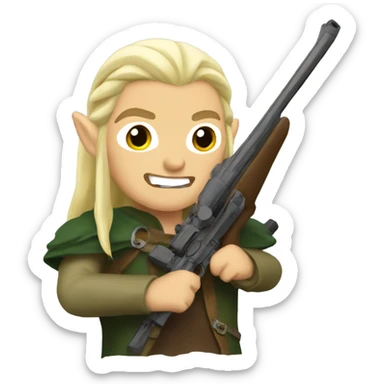 Legolas with a rifle sticker