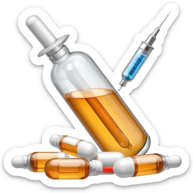 alcohol pills and drugs and serynge  sticker
