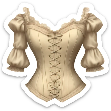 vintage rococo light beige corset with sleeves  sticker