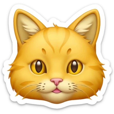 yellow cat emoji head with stars in its eyes  sticker