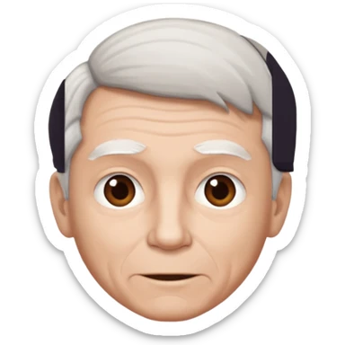 boy hair brown 70 yeear old hairr white sticker