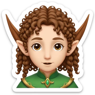curly haired elf sticker