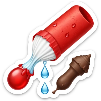 tampon + blood droplet + piece of poop sticker