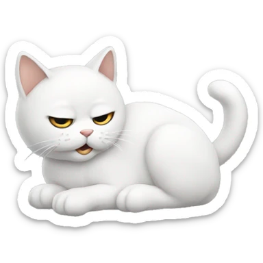 Gato blanco chillando  sticker