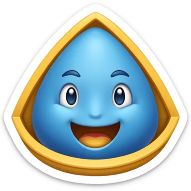 Un emojin de concha de vieira azul  sticker