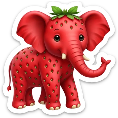 Strawberry elephant  sticker