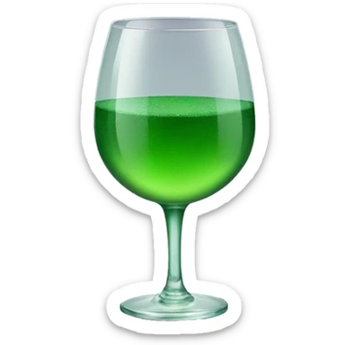 WIne glass with green drink sticker