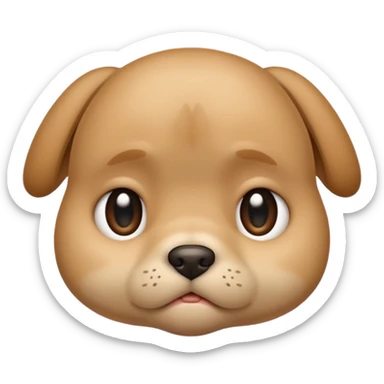 sad face with a big pouty bottom lip, and puppy eyes sticker