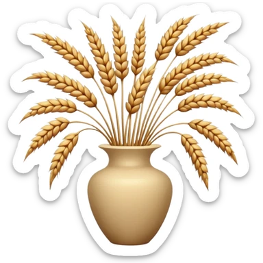 Dried grass and wheat in a beige vase sticker