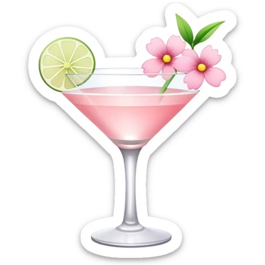 Light pink cocktail with flowers sticker
