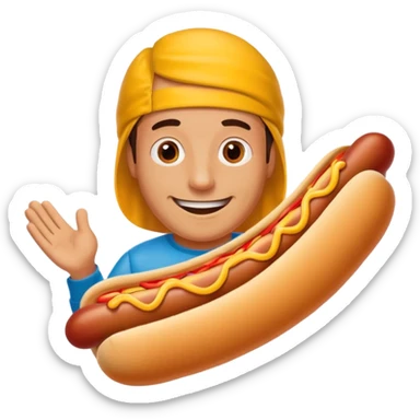 hombre vestido de perro calentero  sticker