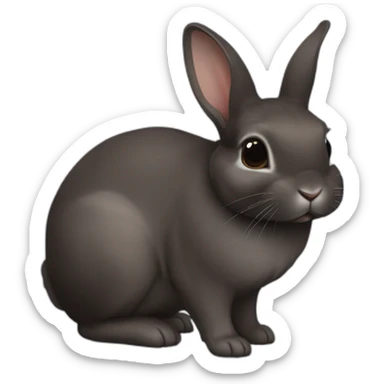 Dark brown netherland dwarf rabbit sticker