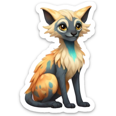 Colorful vernid fantasy creature LiLaiRa GriffSnuff Kamirah Falvie whiskers paws full body sticker
