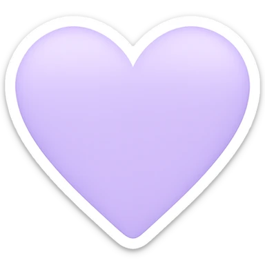 a lighter purple heart in emoji style, more rounded, less pointy, wider sticker