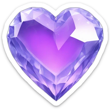 Crystal heart sticker