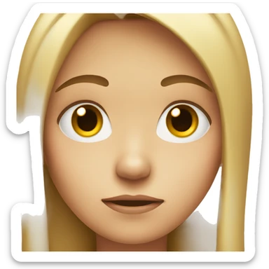 Girl with a straight face slightly upset expression  sticker