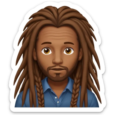 Man with long brown dreadlocks sticker