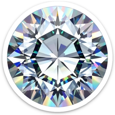 Make it 3D emoji style: add a silver jewelry setting to the round cut white diamond with holographic shine and sparkles sticker