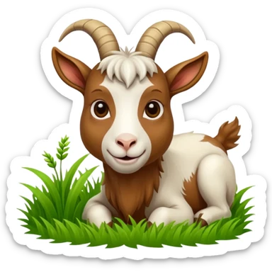 goat eating grass sticker