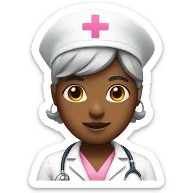 Nurse with pink stethoscope  sticker