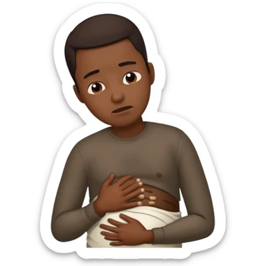 Black man hurting stomach  sticker